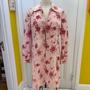 Willi Smith Floral Pink Button-Up Coat